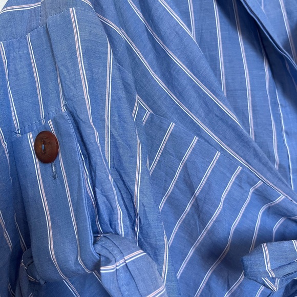 Kit x blue and pink pin stripe tie front shirt - Picture 4 of 4